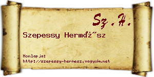 Szepessy Hermész névjegykártya